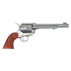 Декоративный револьвер PRE-1898 WESTERN PISTOL (Револьвер КОЛЬТ, цвет БЛЕСТЯЩИЙ МЕТАЛЛИЧЕСКИЙ, разработан для армии США,1873, в комплекте с 6 уч.патронами, в подарочной коробке)(1-1191/NQ)