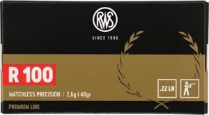 Патрон для нарезного оружия RWS (.22 l.r.) Premium R100 (40grs)(2,59г)