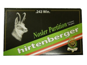 Патрон для нарезного оружия HIRTENBERGER (.243 Win.) Nosler Partition (100grs)(6,48г.)