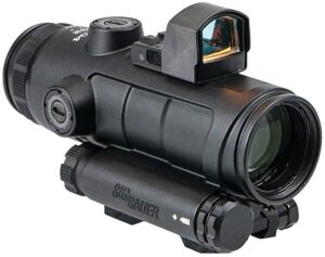 Оптический прицел SIG-SAUER Мод. BRAVO4 PACK 4×32 (IR: 5.56/7.62 HORSESHOE DOT) + коллиматорный прицел Мод. ROMEOZERO 1×24 BLACK (IR: 3 MOA RED DOT)(кронштейн FIX на шину PICATINNY/WEAVER)