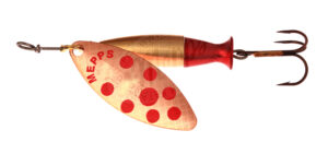 Блесна MEPPS AGLIA LONG HEAVY (copper/red dots-gold/red)