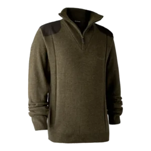 Пуловер DEERHUNTER-SHEFFIELD ZIP-NECK (хаки)