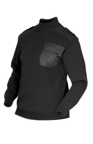 Свитер мужской ОКРУГ с воротом (тк.шерсть30%/трикотаж)(черный)