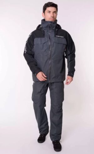 Костюм TRITON «PRO ANGLER» (тк.таслан)(серый/чёрный)
