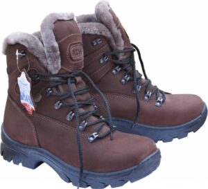 Ботинки зимние ХСН Травэл VIP (нубук) (коричневый) (натур. мех)