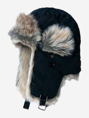 Шапка Alaskan с меховой отделкой черная (B346)