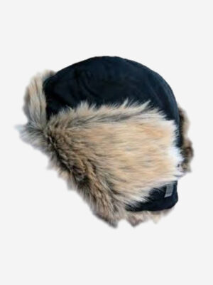 Шапка Alaskan с меховой отделкой черная (B346)