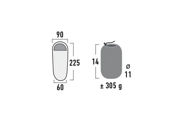 Вкладыш для спального мешка HIGH PEAK Мод. MUMMY-ENNA — изображение 3